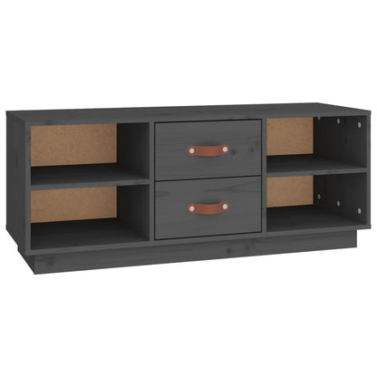 TV-Schrank Grau 100x34x40 cm Massivholz Kiefer - Pazzar.ch