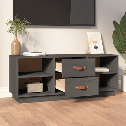 TV-Schrank Grau 100x34x40 cm Massivholz Kiefer - Pazzar.ch