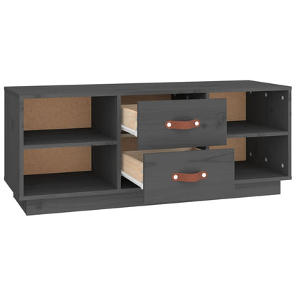 TV-Schrank Grau 100x34x40 cm Massivholz Kiefer - Pazzar.ch