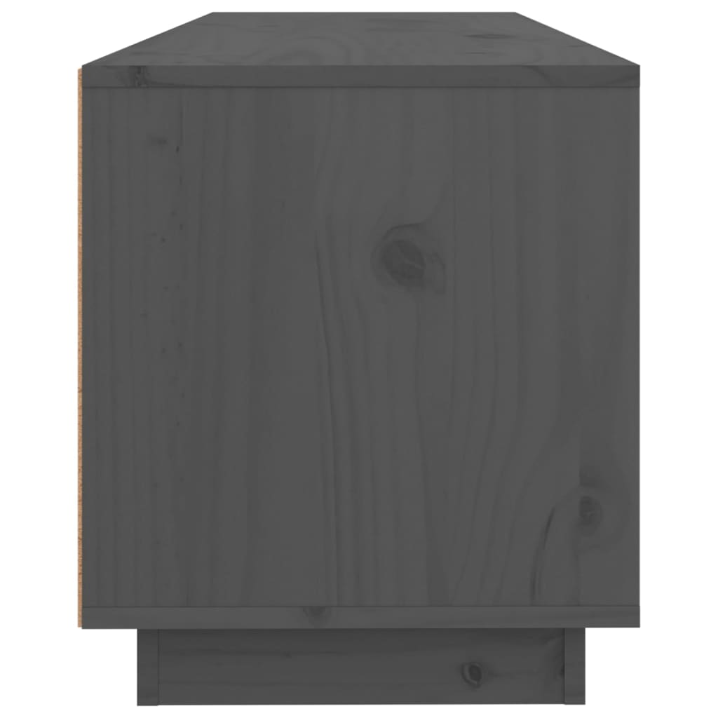 TV-Schrank Grau 100x34x40 cm Massivholz Kiefer - Pazzar.ch