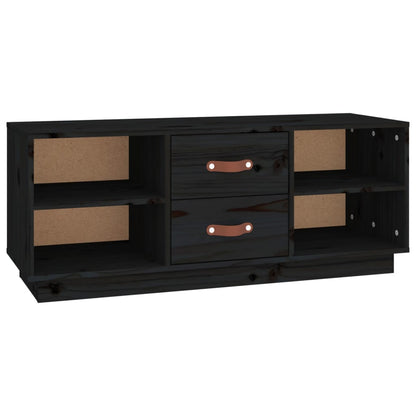 TV-Schrank Schwarz 100x34x40 cm Massivholz Kiefer - Pazzar.ch