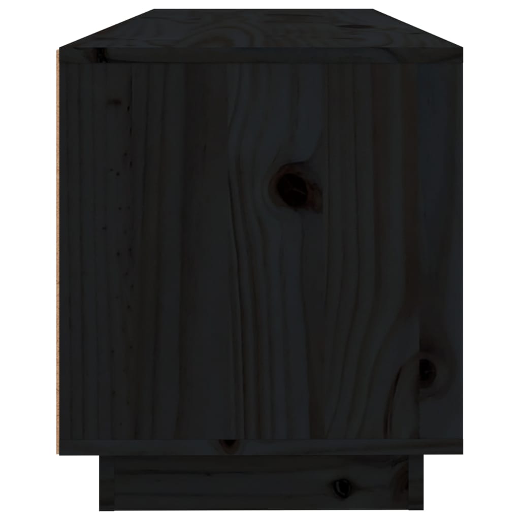 TV-Schrank Schwarz 100x34x40 cm Massivholz Kiefer - Pazzar.ch