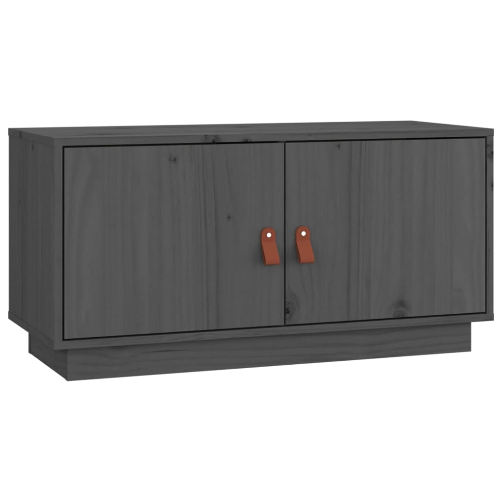 TV-Schrank Grau 80x34x40 cm Massivholz Kiefer - Pazzar.ch