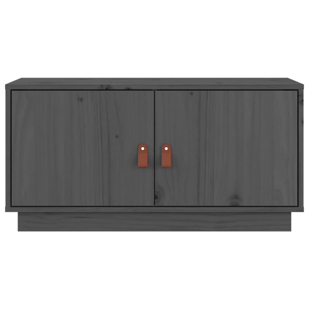TV-Schrank Grau 80x34x40 cm Massivholz Kiefer - Pazzar.ch