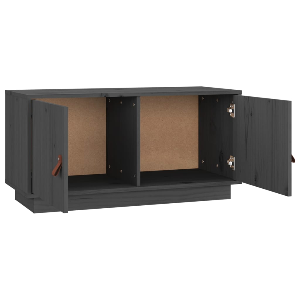 TV-Schrank Grau 80x34x40 cm Massivholz Kiefer - Pazzar.ch