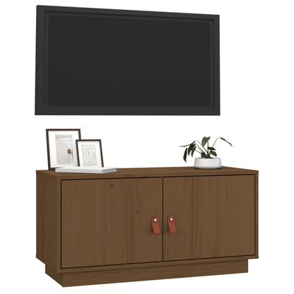TV-Schrank Honigbraun 80x34x40 cm Massivholz Kiefer - Pazzar.ch