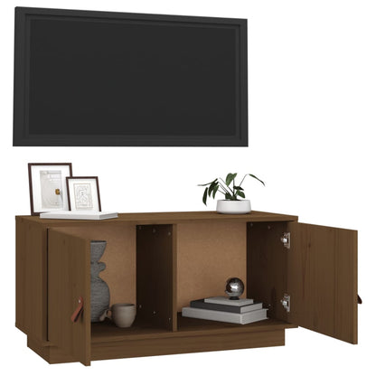 TV-Schrank Honigbraun 80x34x40 cm Massivholz Kiefer - Pazzar.ch