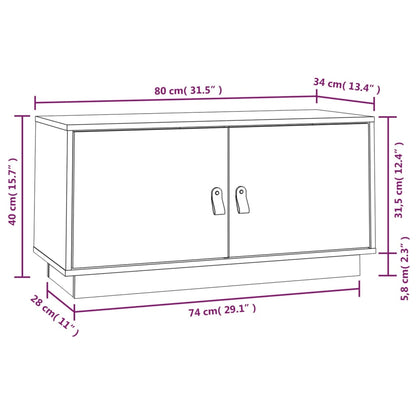 TV-Schrank Honigbraun 80x34x40 cm Massivholz Kiefer - Pazzar.ch