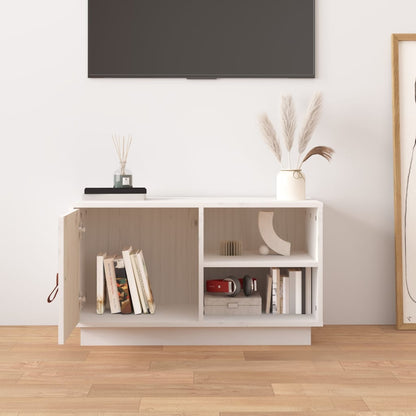 TV-Schrank Weiß 70x34x40 cm Massivholz Kiefer - Pazzar.ch
