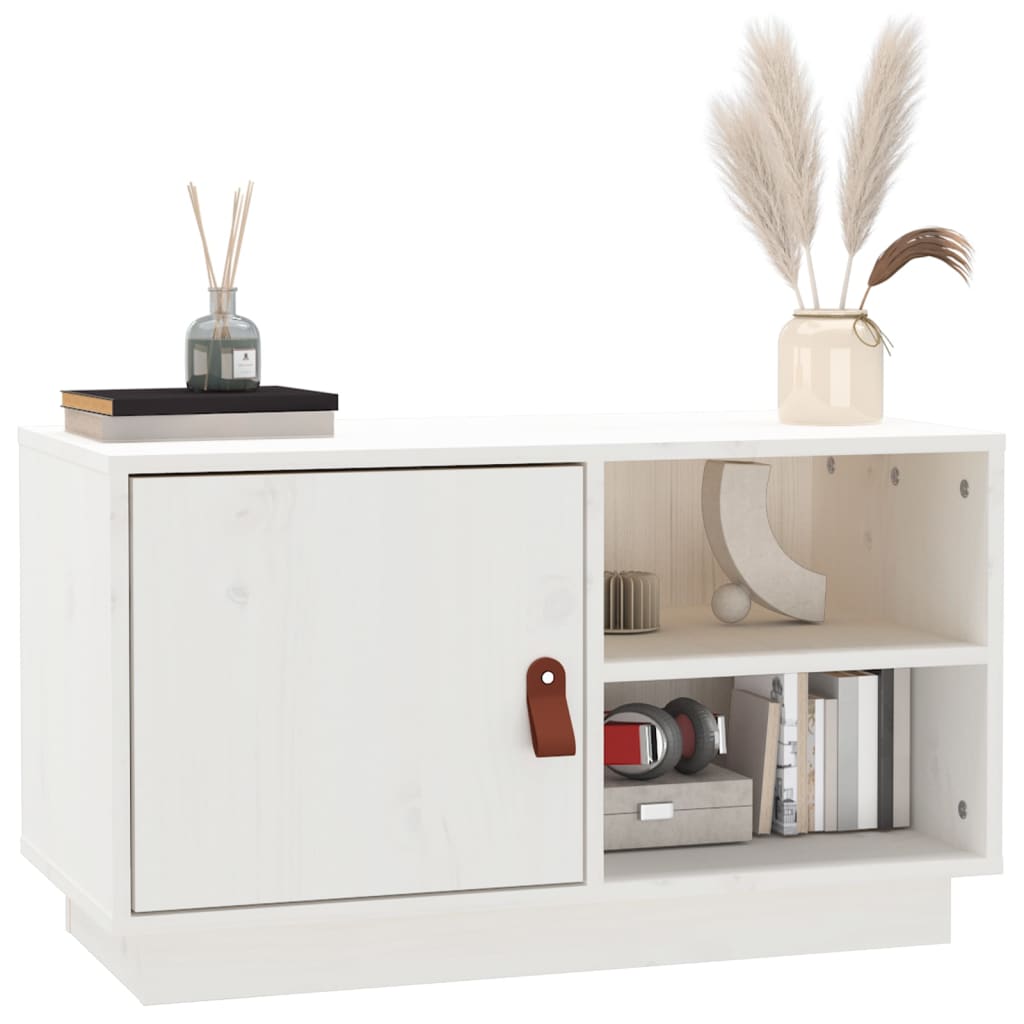 TV-Schrank Weiß 70x34x40 cm Massivholz Kiefer - Pazzar.ch