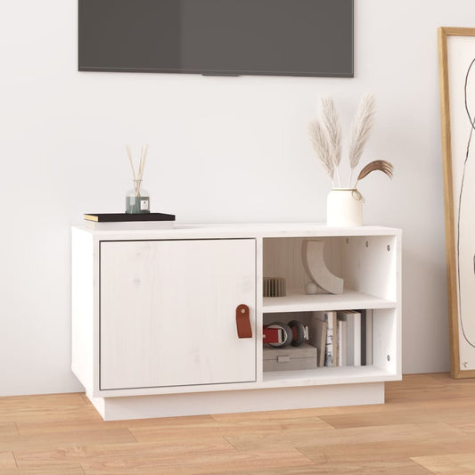 TV-Schrank Weiß 70x34x40 cm Massivholz Kiefer - Pazzar.ch