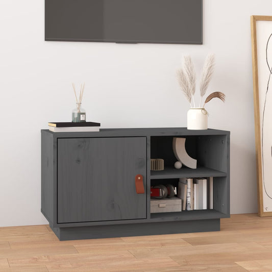TV-Schrank Grau 70x34x40 cm Massivholz Kiefer - Pazzar.ch