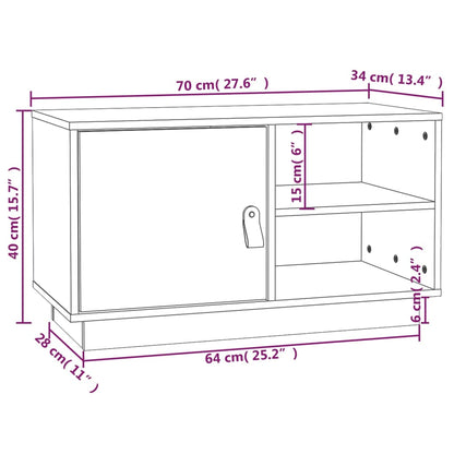 TV-Schrank Honigbraun 70x34x40 cm Massivholz Kiefer - Pazzar.ch