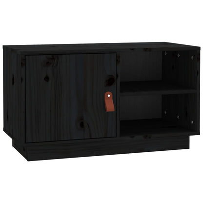 TV-Schrank Schwarz 70x34x40 cm Massivholz Kiefer - Pazzar.ch