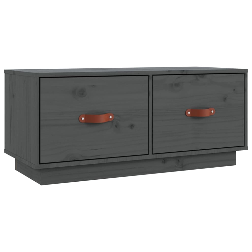 TV-Schrank Grau 80x34x35 cm Massivholz Kiefer - Pazzar.ch