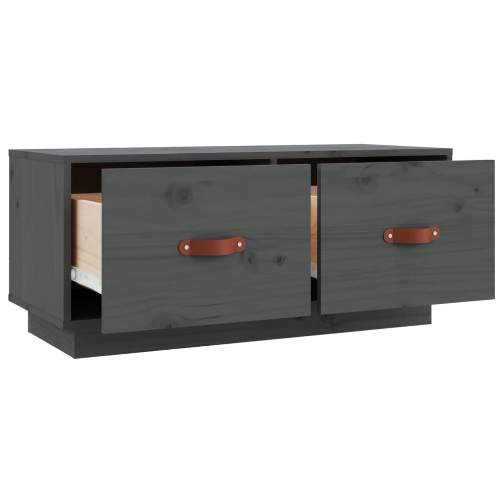 TV-Schrank Grau 80x34x35 cm Massivholz Kiefer - Pazzar.ch