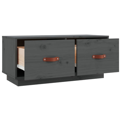 TV-Schrank Grau 80x34x35 cm Massivholz Kiefer - Pazzar.ch