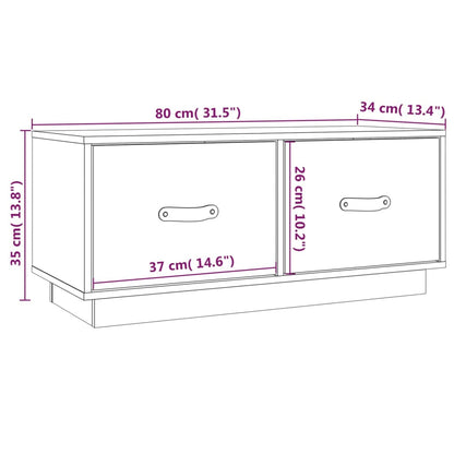 TV-Schrank Grau 80x34x35 cm Massivholz Kiefer - Pazzar.ch