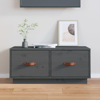 TV-Schrank Grau 80x34x35 cm Massivholz Kiefer - Pazzar.ch