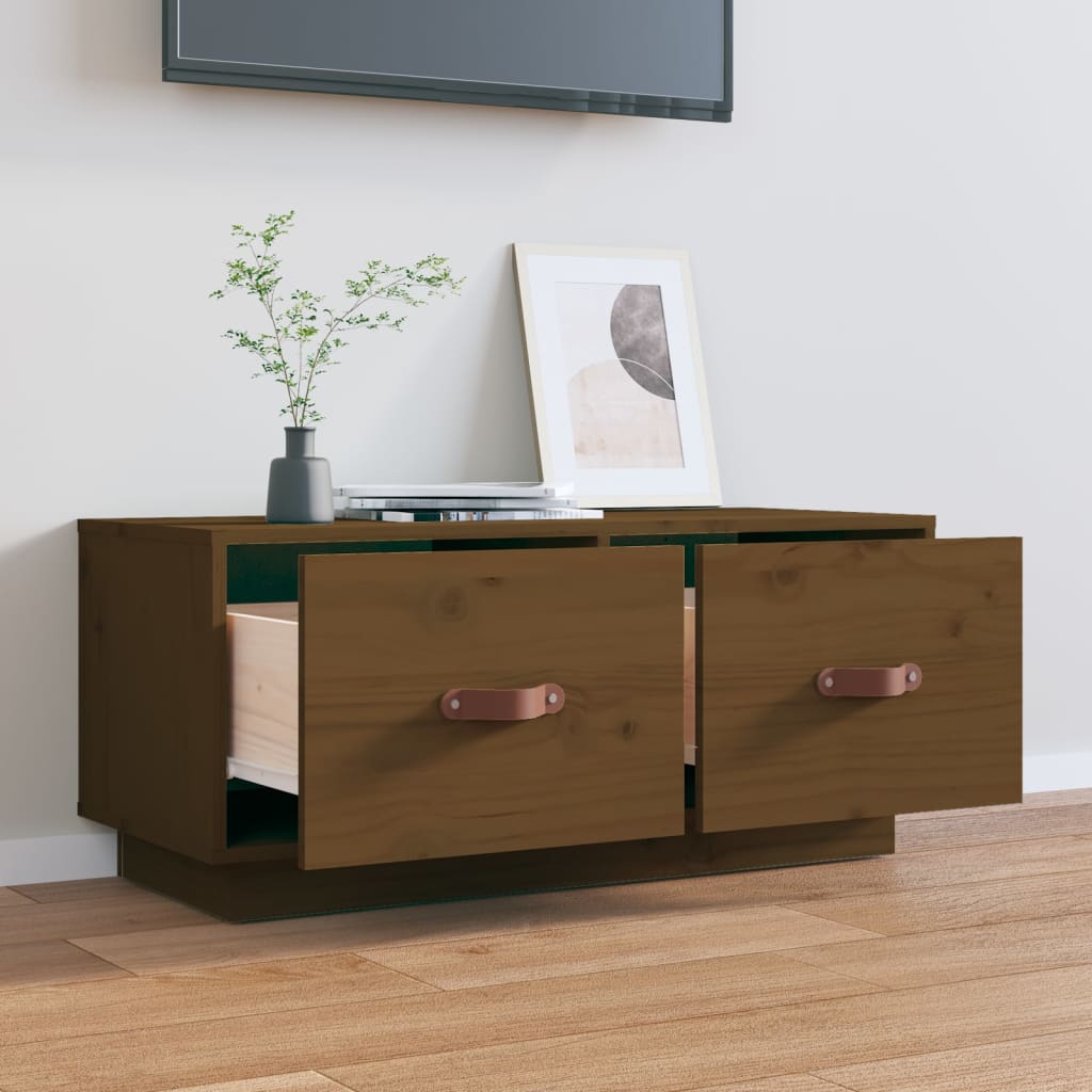 TV-Schrank Honigbraun 80x34x35 cm Massivholz Kiefer - Pazzar.ch