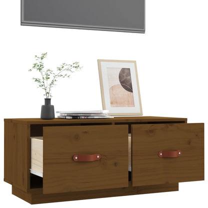TV-Schrank Honigbraun 80x34x35 cm Massivholz Kiefer - Pazzar.ch