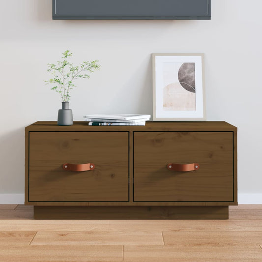 TV-Schrank Honigbraun 80x34x35 cm Massivholz Kiefer - Pazzar.ch