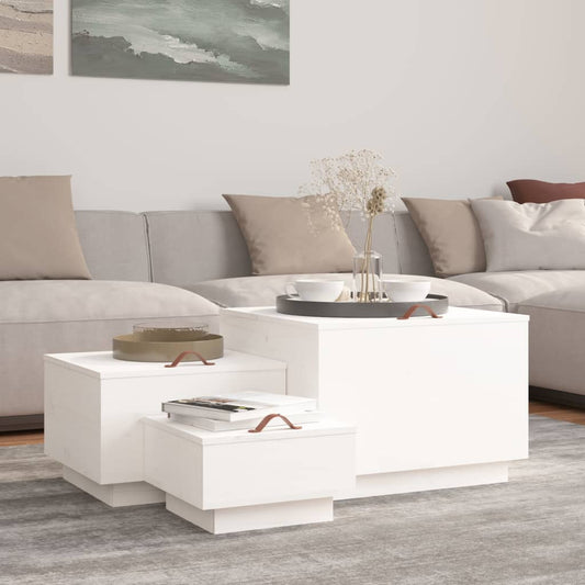 Aufbewahrungsboxen mit Deckeln 3 Stk. Weiß Massivholz Kiefer - Pazzar.ch