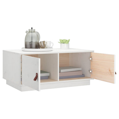 Couchtisch Weiß 80x50x35 cm Massivholz Kiefer - Pazzar.ch