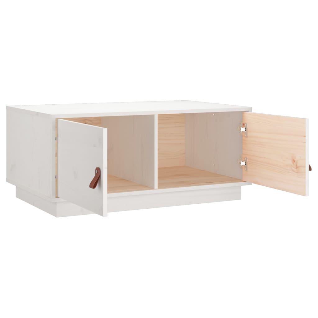 Couchtisch Weiß 80x50x35 cm Massivholz Kiefer - Pazzar.ch