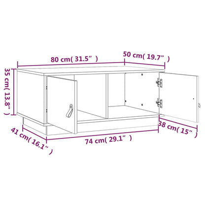 Couchtisch Weiß 80x50x35 cm Massivholz Kiefer - Pazzar.ch
