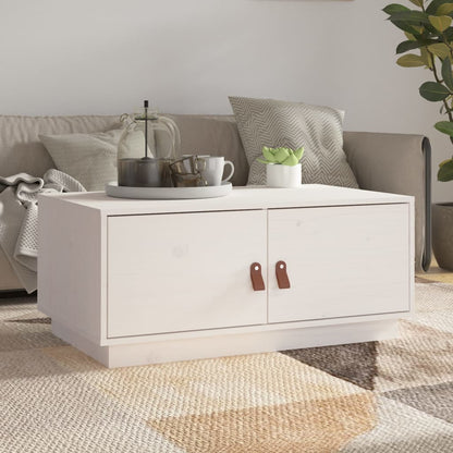 Couchtisch Weiß 80x50x35 cm Massivholz Kiefer - Pazzar.ch