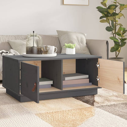 Couchtisch Grau 80x50x35 cm Massivholz Kiefer - Pazzar.ch