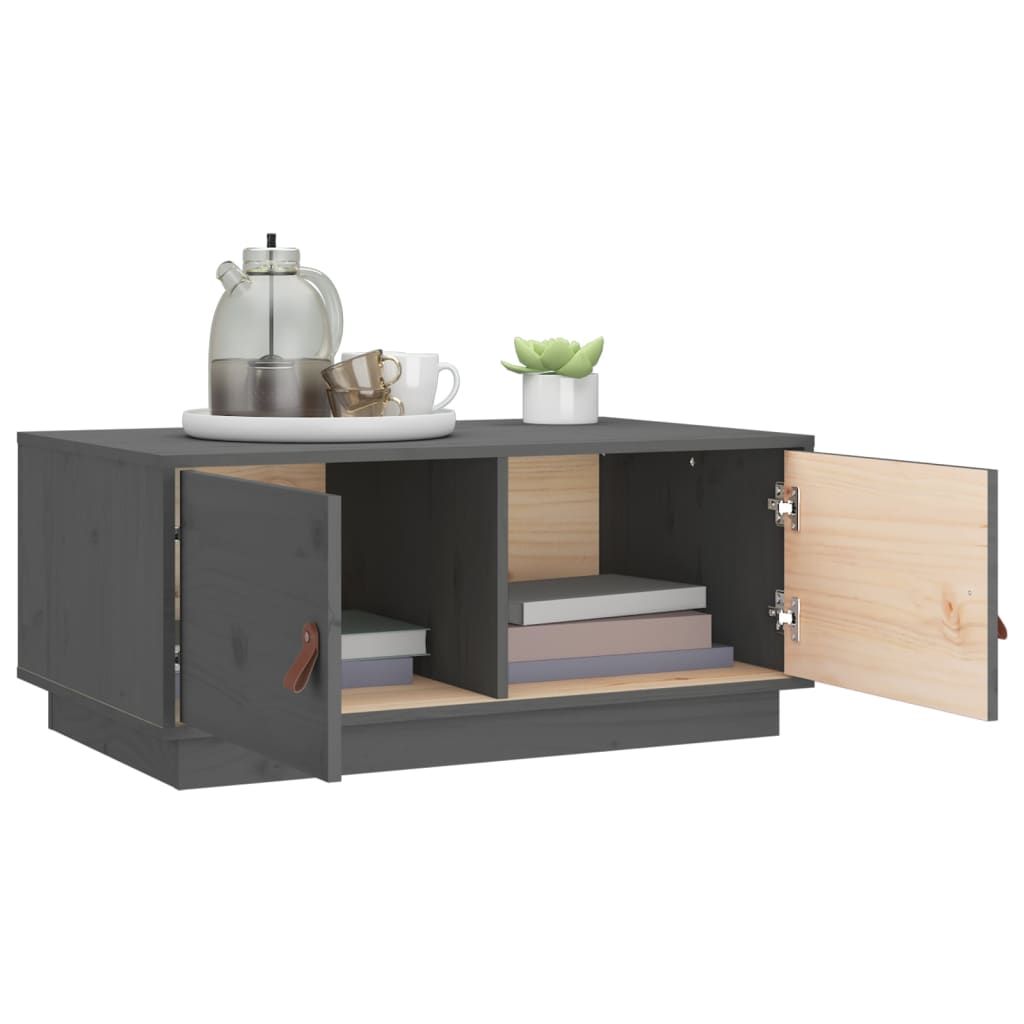 Couchtisch Grau 80x50x35 cm Massivholz Kiefer - Pazzar.ch