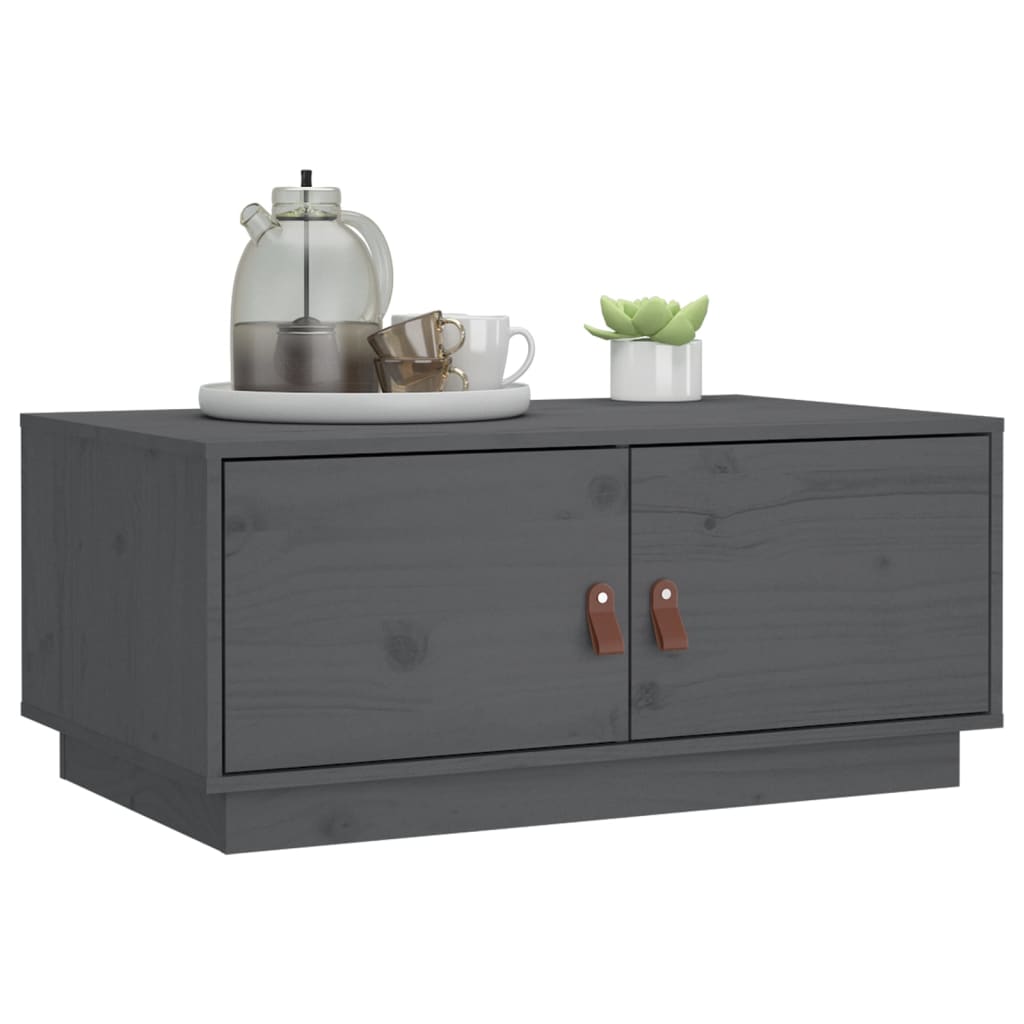Couchtisch Grau 80x50x35 cm Massivholz Kiefer - Pazzar.ch