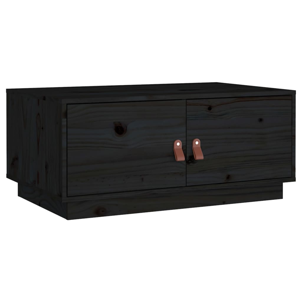 Couchtisch Schwarz 80x50x35 cm Massivholz Kiefer - Pazzar.ch