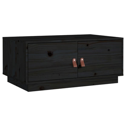 Couchtisch Schwarz 80x50x35 cm Massivholz Kiefer - Pazzar.ch