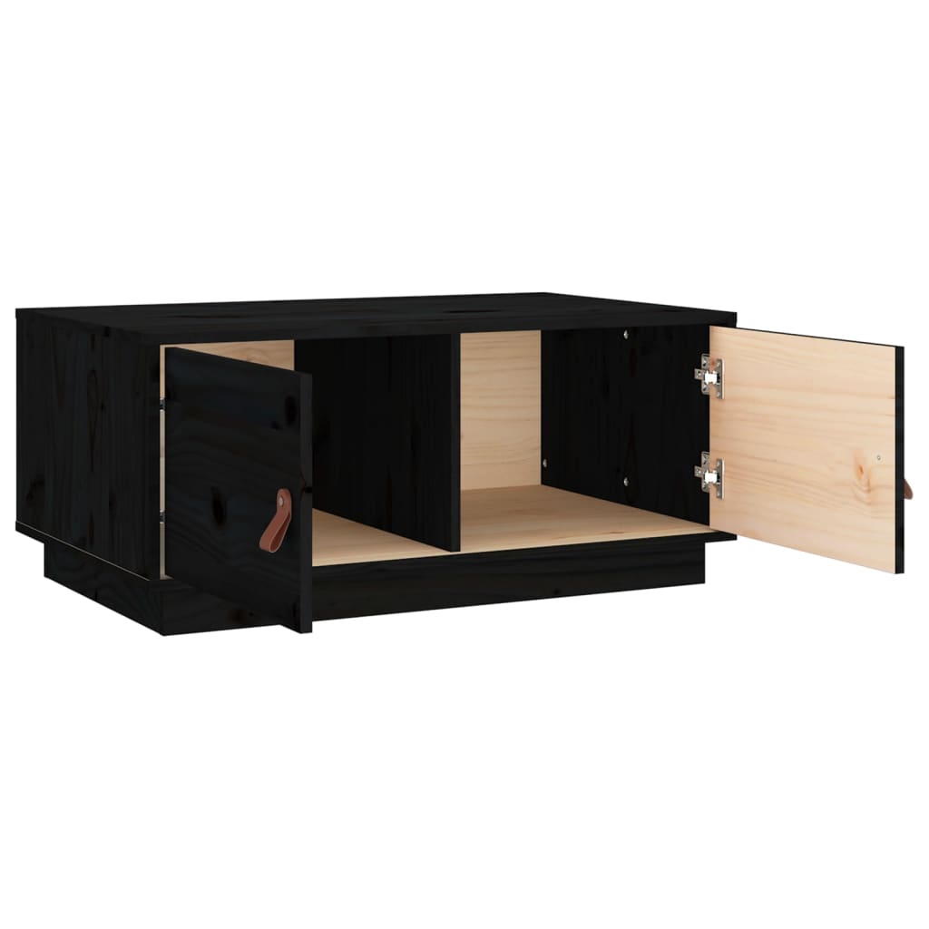 Couchtisch Schwarz 80x50x35 cm Massivholz Kiefer - Pazzar.ch