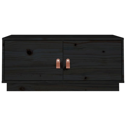 Couchtisch Schwarz 80x50x35 cm Massivholz Kiefer - Pazzar.ch