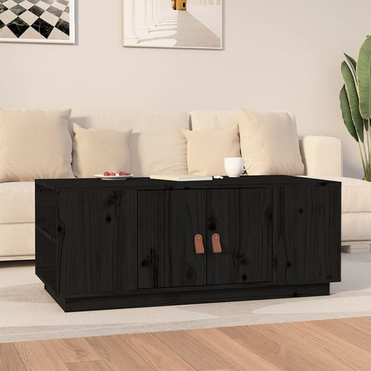 Couchtisch Schwarz 100x50x41 cm Massivholz Kiefer - Pazzar.ch