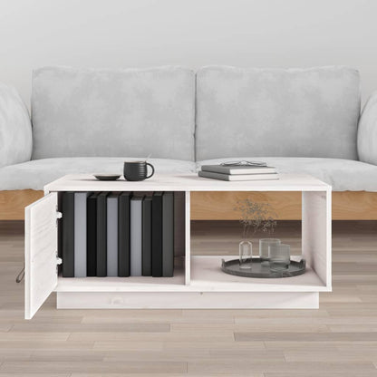 Couchtisch Weiß 80x50x35,5 cm Massivholz Kiefer - Pazzar.ch
