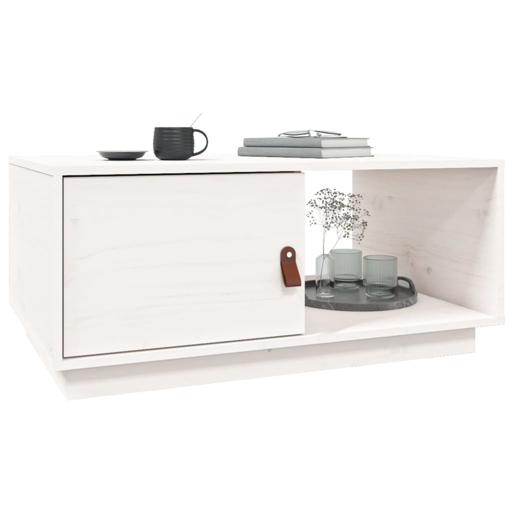Couchtisch Weiß 80x50x35,5 cm Massivholz Kiefer - Pazzar.ch