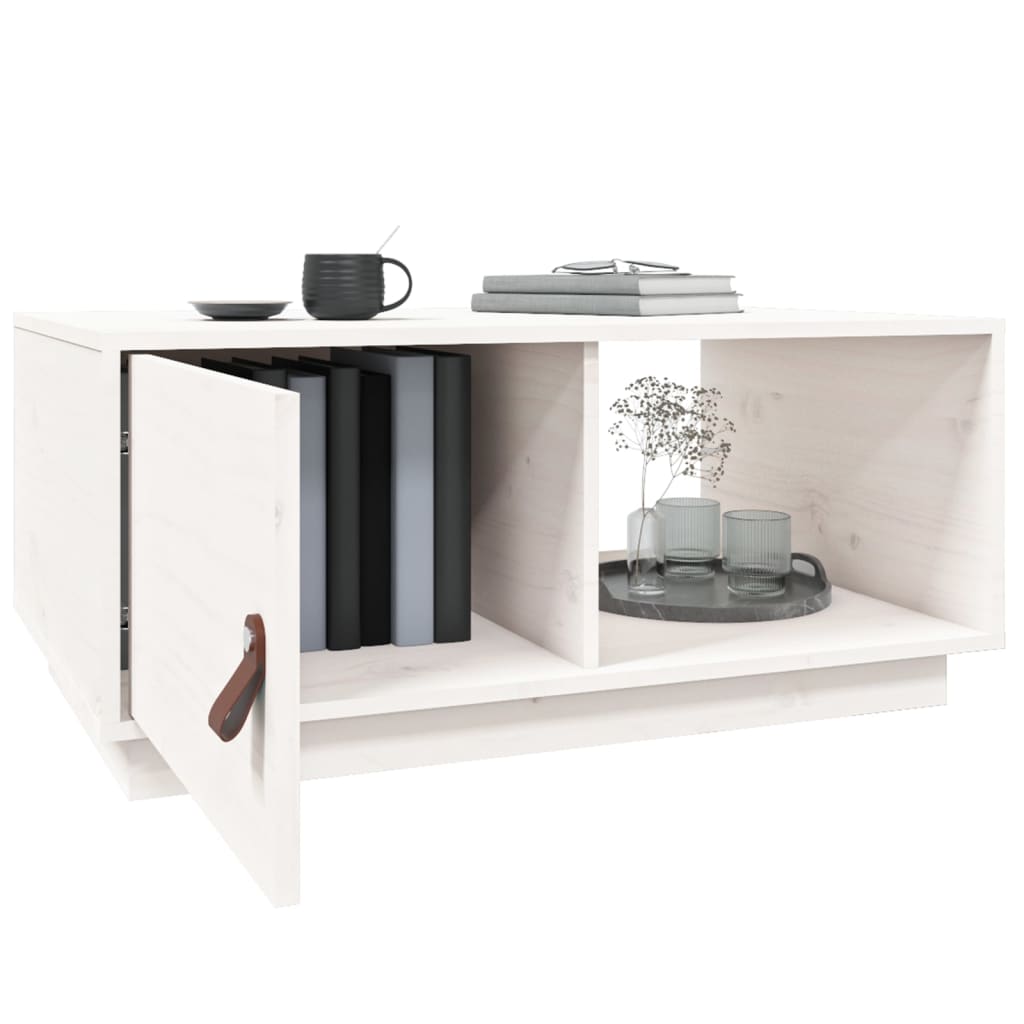 Couchtisch Weiß 80x50x35,5 cm Massivholz Kiefer - Pazzar.ch