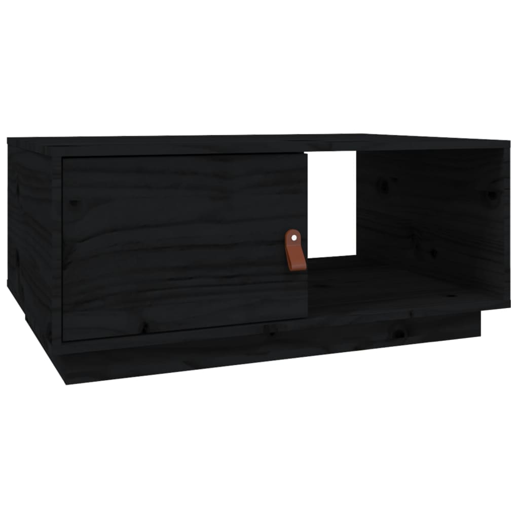 Couchtisch Schwarz 80x50x35,5 cm Massivholz Kiefer - Pazzar.ch