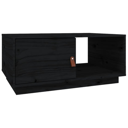 Couchtisch Schwarz 80x50x35,5 cm Massivholz Kiefer - Pazzar.ch