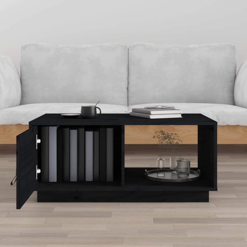 Couchtisch Schwarz 80x50x35,5 cm Massivholz Kiefer - Pazzar.ch