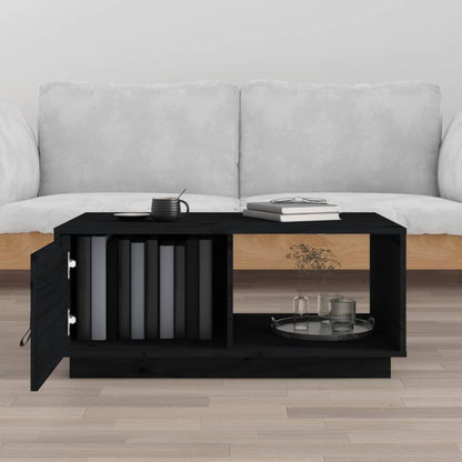 Couchtisch Schwarz 80x50x35,5 cm Massivholz Kiefer - Pazzar.ch