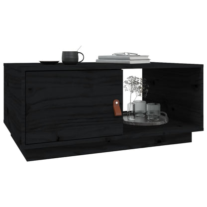 Couchtisch Schwarz 80x50x35,5 cm Massivholz Kiefer - Pazzar.ch