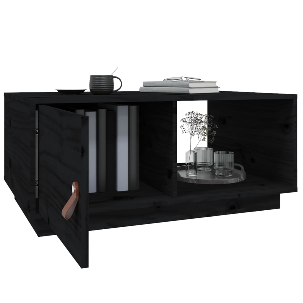 Couchtisch Schwarz 80x50x35,5 cm Massivholz Kiefer - Pazzar.ch