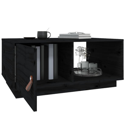 Couchtisch Schwarz 80x50x35,5 cm Massivholz Kiefer - Pazzar.ch
