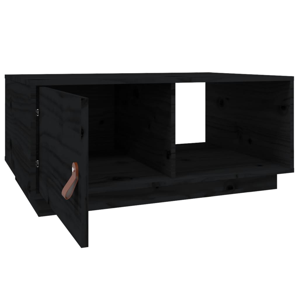 Couchtisch Schwarz 80x50x35,5 cm Massivholz Kiefer - Pazzar.ch